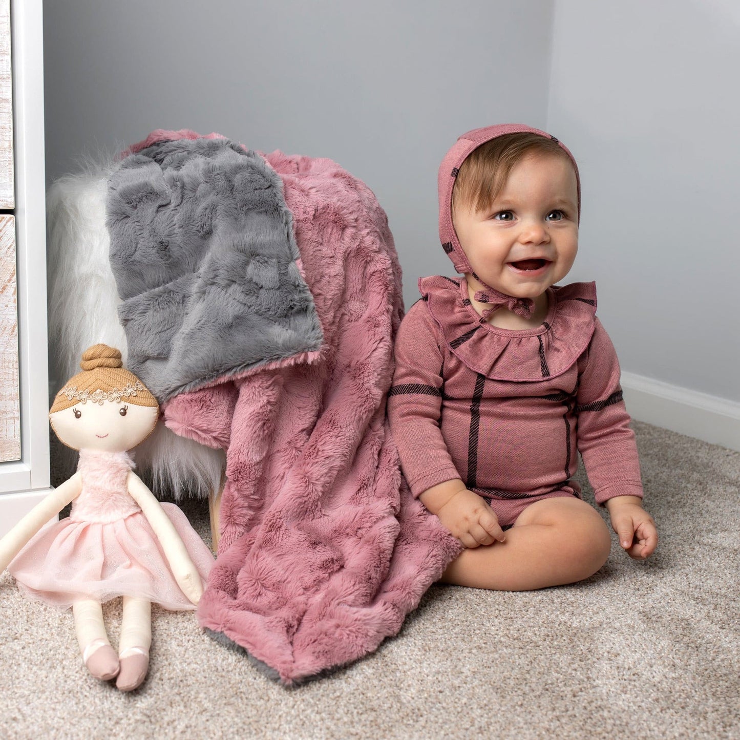 Two Toned Baby Blanket - Pink