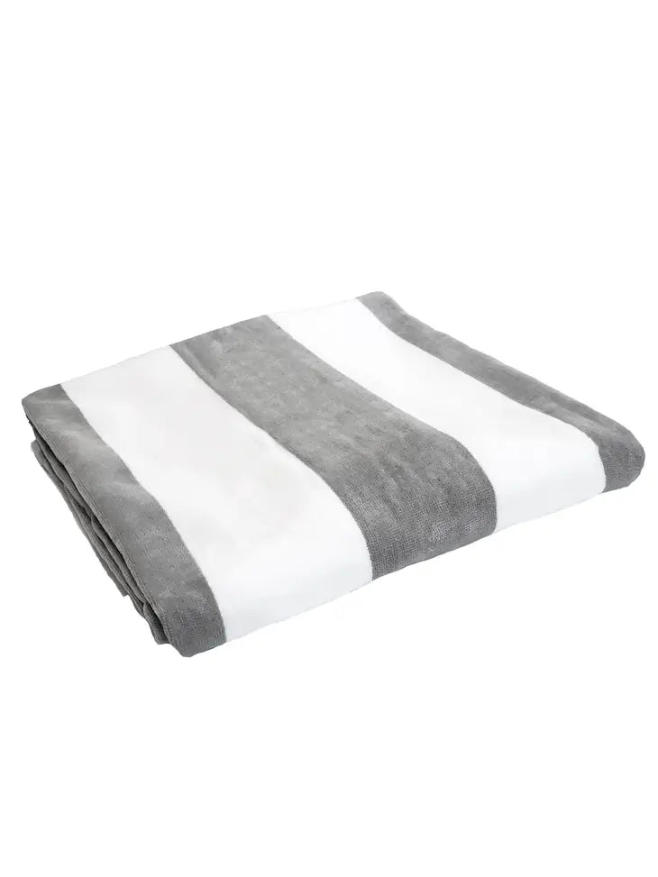 Cabana Striped Beach Towel - Grey