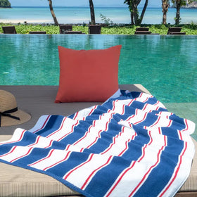 Red White and Blue Luxury Beach Towel