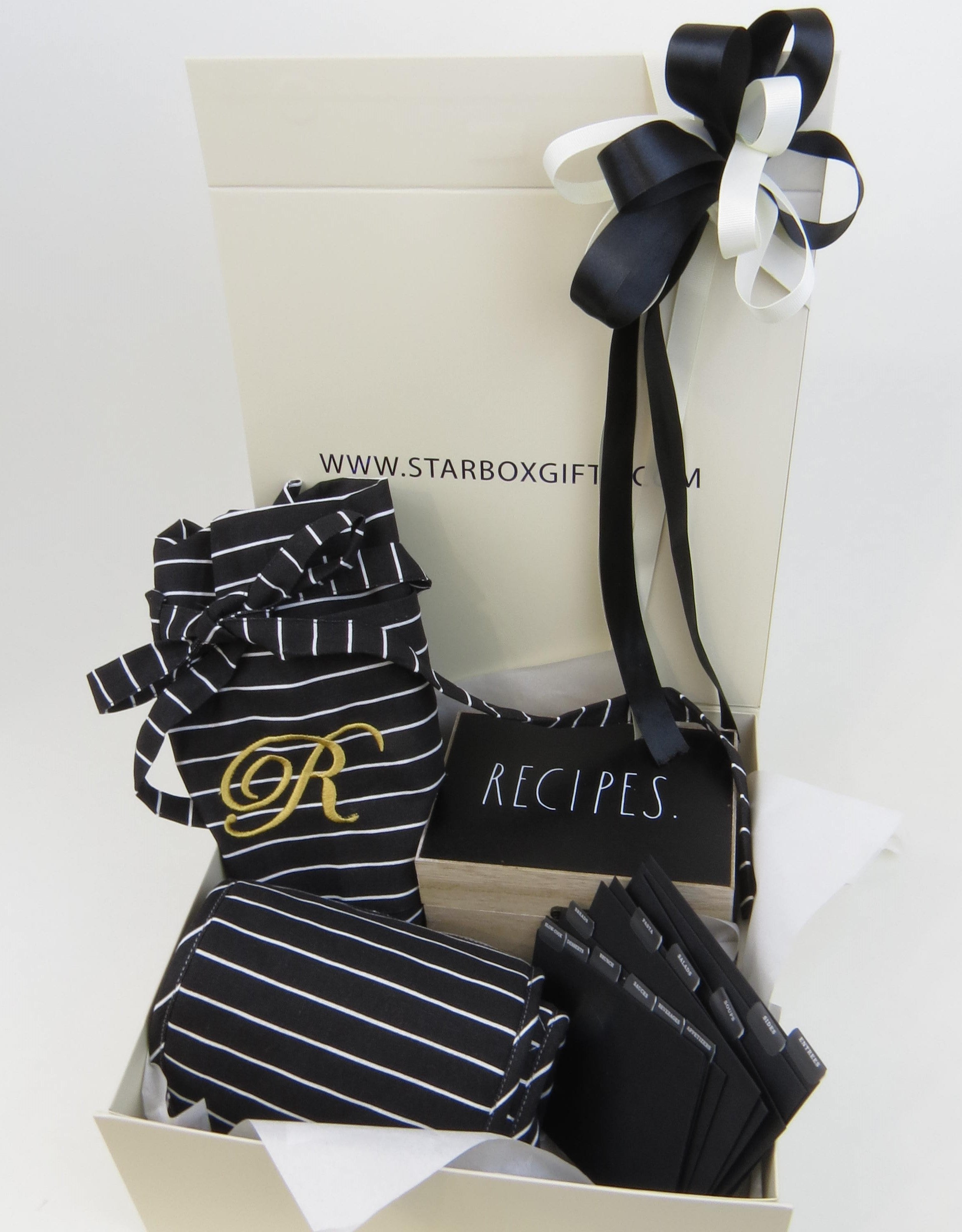 The Kitchen Master Gift Box - Monogrammed Apron, Mitts, and Recipe Box