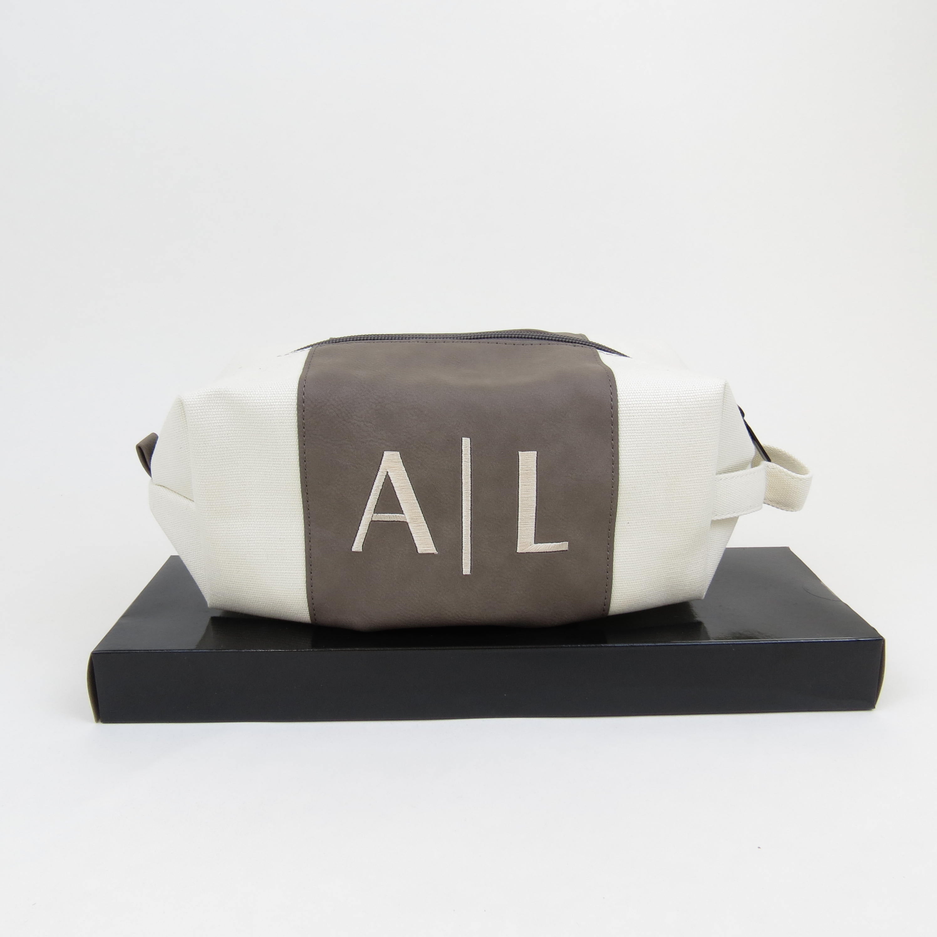 Leatherette Canvas Large Cosmetic Bag/Travel Bag