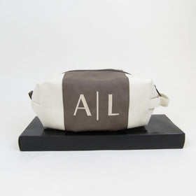 Leatherette Canvas Large Cosmetic Bag/Travel Bag