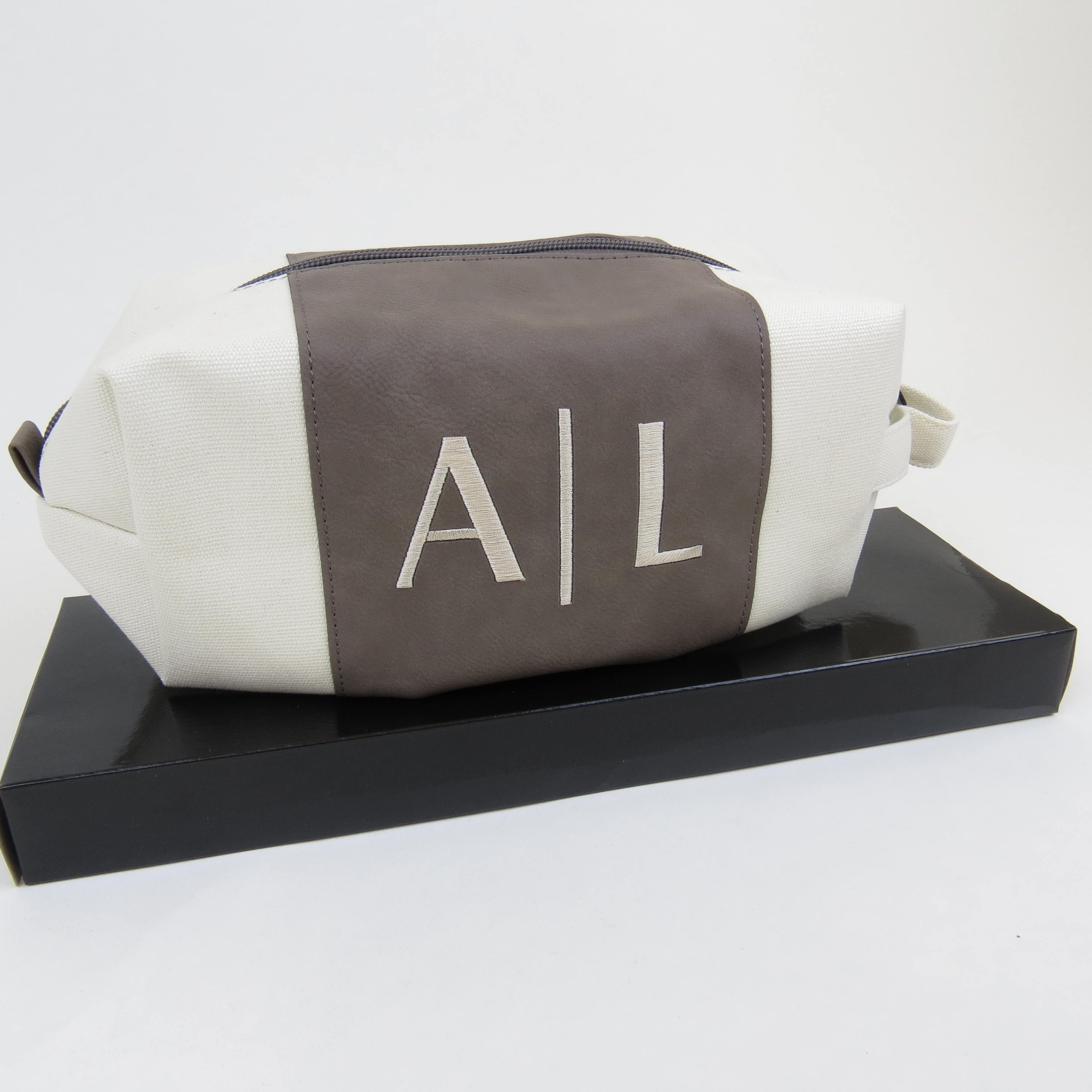 Leatherette Canvas Large Cosmetic Bag/Travel Bag