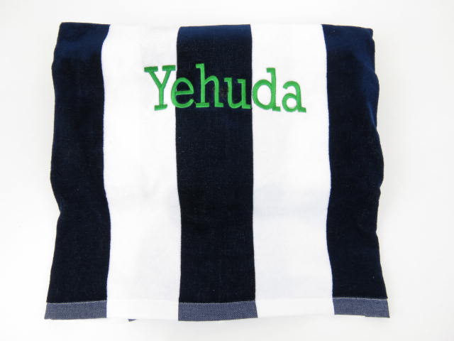 Cabana Striped Beach Towel - Navy Blue