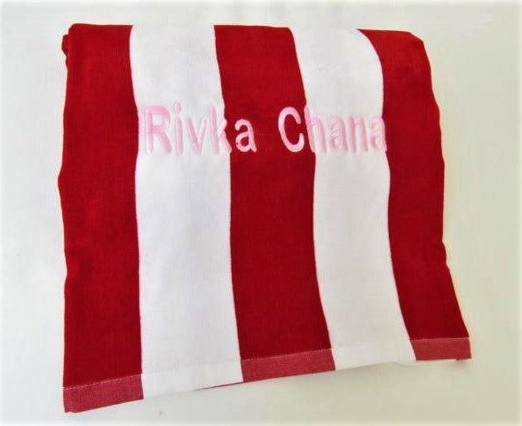 Cabana Striped Beach Towel - Red
