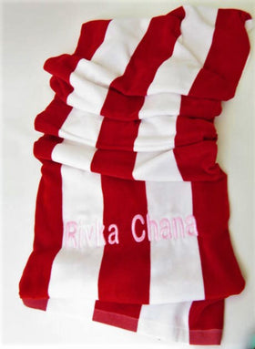 Cabana Striped Beach Towel - Red