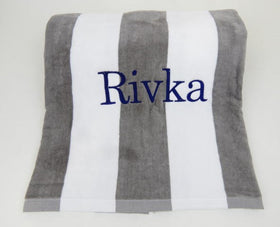 Cabana Striped Beach Towel - Grey