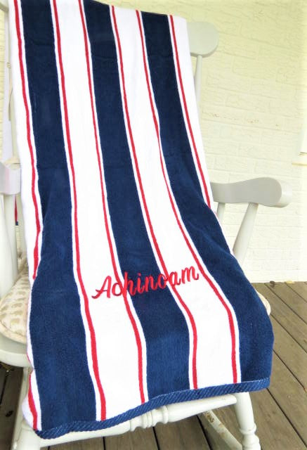 Red White and Blue Luxury Beach Towel