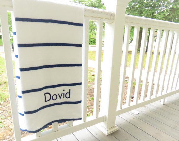 Striped Beach Towel - Blue