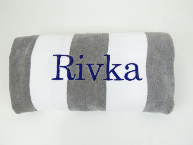 Cabana Striped Beach Towel - Grey