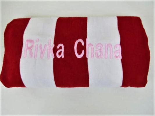Cabana Striped Beach Towel - Red