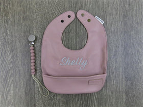 Vegan Leather Bib Set