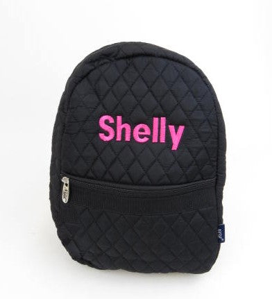 Small Quilted Backpack  - Black