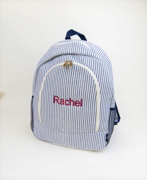 Navy Striped Backpack