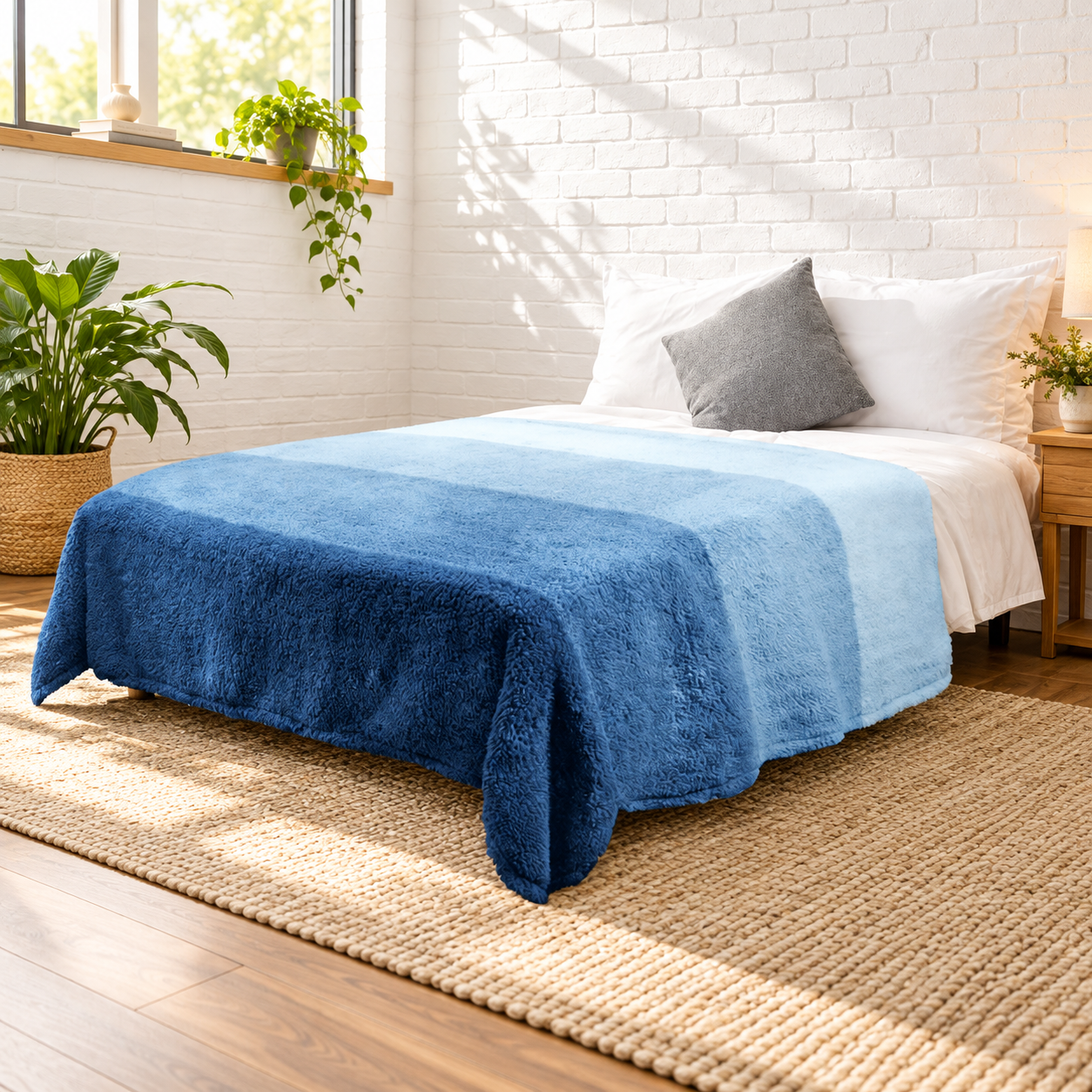 Plush Ombre Sherpa Throw Blanket