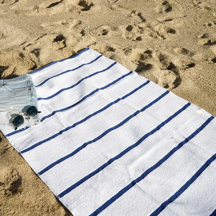 Striped Beach Towel - Blue