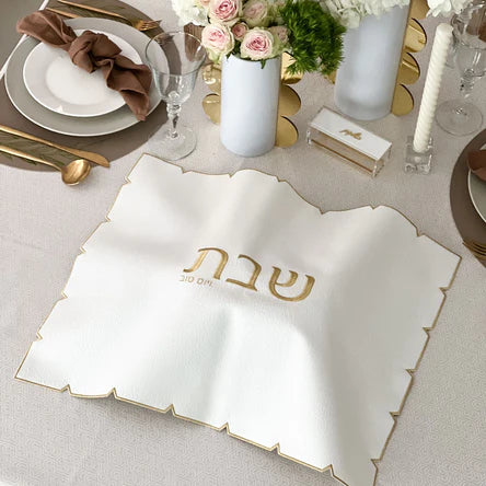 Leatherette Challah Cover - Gold