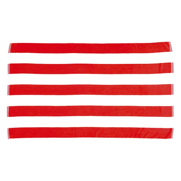 Cabana Striped Beach Towel - Red