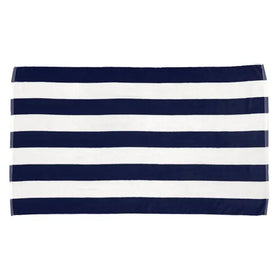 Cabana Striped Beach Towel - Navy Blue