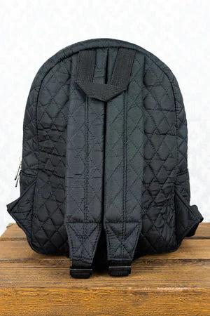 Small Quilted Backpack  - Black