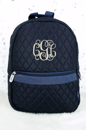 Small Quilted Backpack - Navy