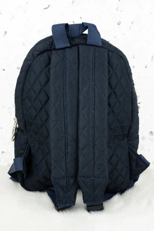 Small Quilted Backpack - Navy