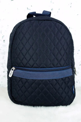 Small Quilted Backpack - Navy