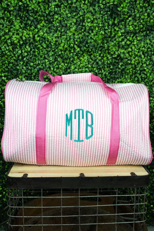 Shop our girls personalized striped duffle bag at Starbox Gifts