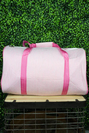 Shop our girls personalized striped duffle bag at Starbox Gifts.