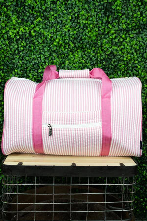 Shop our girls personalized striped duffle bag at Starbox Gifts.