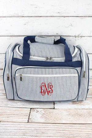 shop our navy striped duffle bag at starbox gifts.