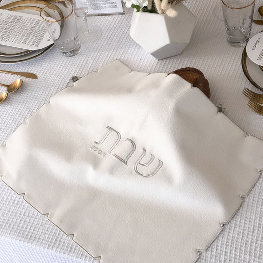 Leatherette Challah Cover - Silver