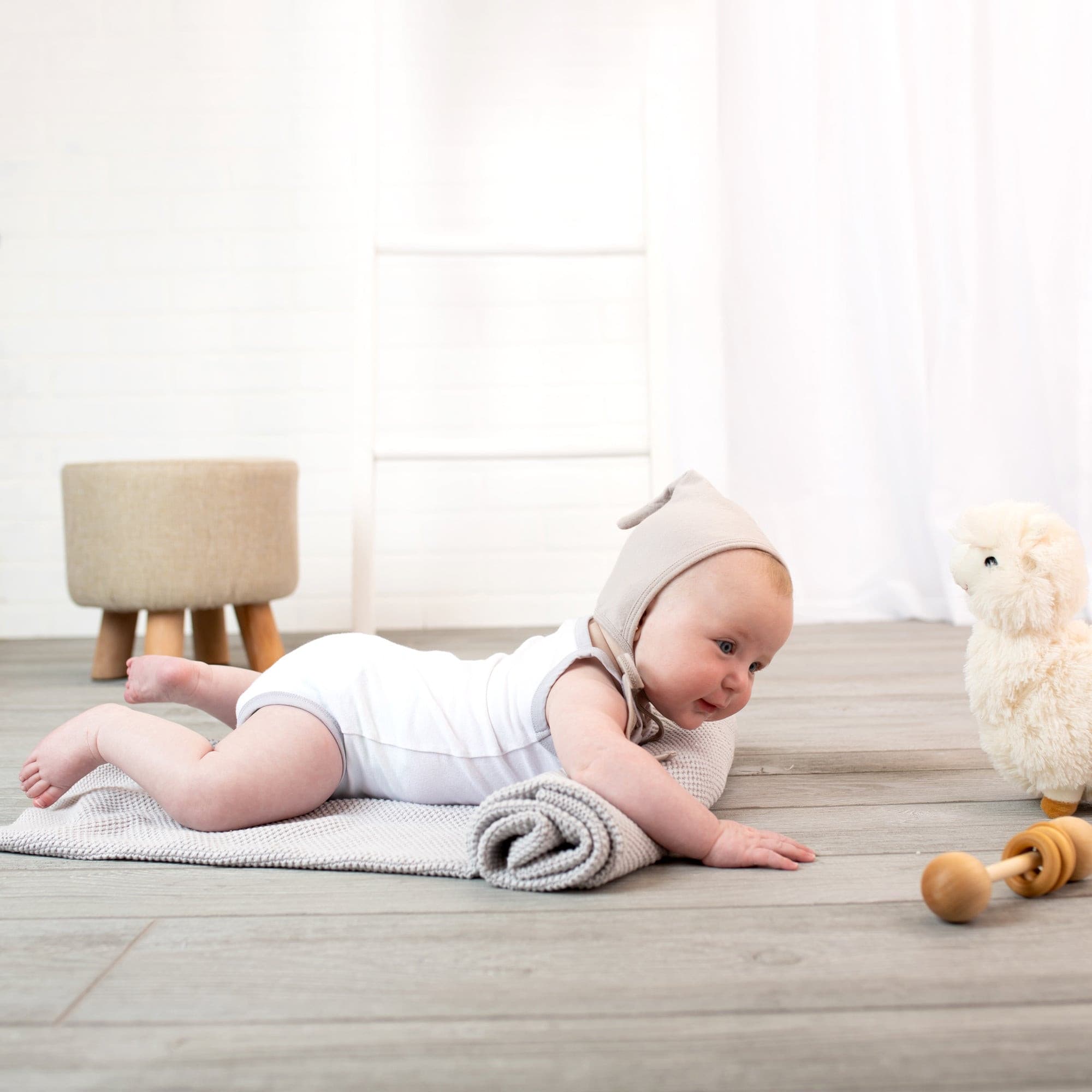 Cotton Knit Grey Baby Blanket